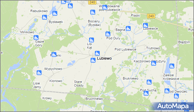 mapa Lubiewo powiat tucholski, Lubiewo powiat tucholski na mapie Targeo