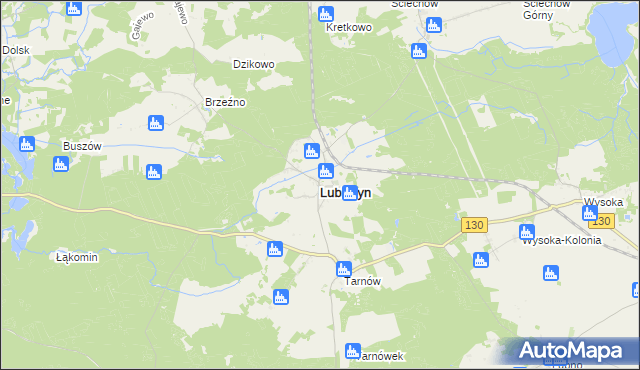 mapa Lubiszyn, Lubiszyn na mapie Targeo