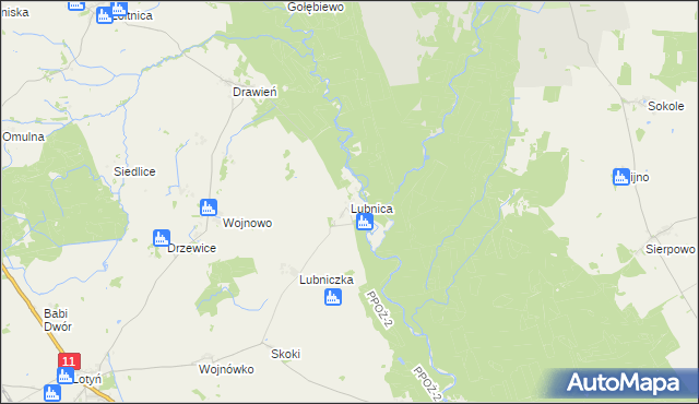 mapa Lubnica gmina Okonek, Lubnica gmina Okonek na mapie Targeo