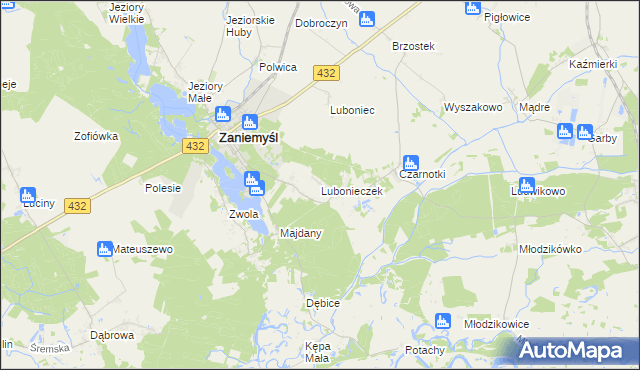 mapa Lubonieczek, Lubonieczek na mapie Targeo
