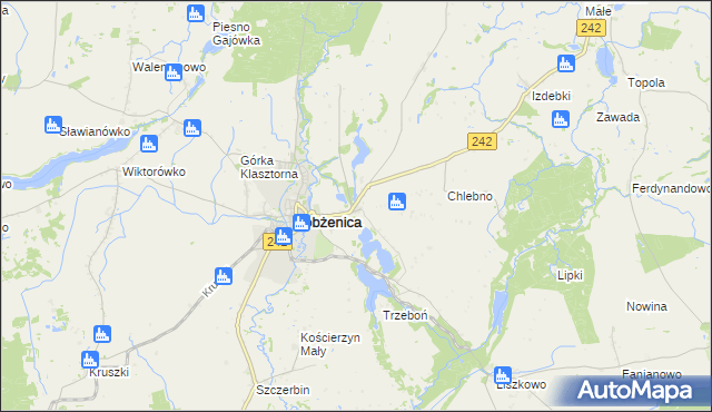 mapa Luchowo gmina Łobżenica, Luchowo gmina Łobżenica na mapie Targeo