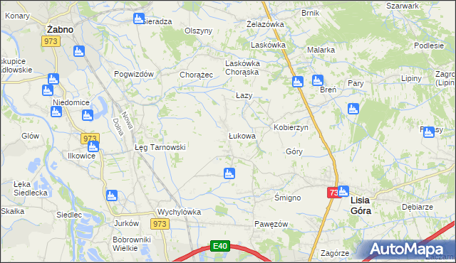 mapa Łukowa gmina Lisia Góra, Łukowa gmina Lisia Góra na mapie Targeo