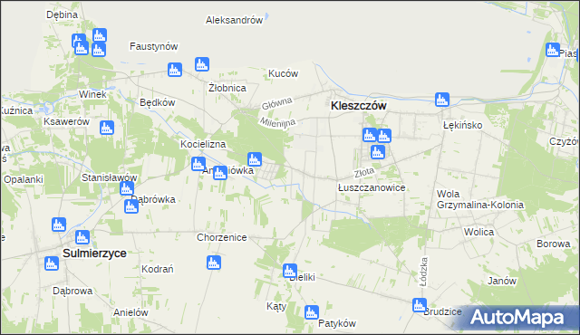 mapa Łuszczanowice-Kolonia, Łuszczanowice-Kolonia na mapie Targeo