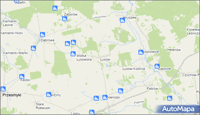 mapa Łysów gmina Przesmyki, Łysów gmina Przesmyki na mapie Targeo