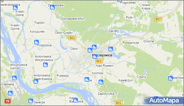 mapa Maciejowice powiat garwoliński, Maciejowice powiat garwoliński na mapie Targeo