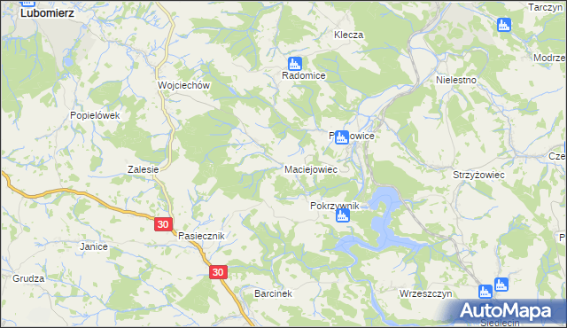 mapa Maciejowiec, Maciejowiec na mapie Targeo