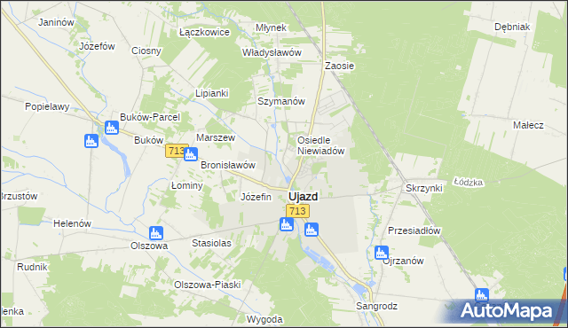mapa Mącznik gmina Ujazd, Mącznik gmina Ujazd na mapie Targeo