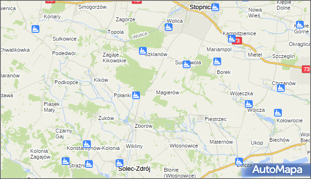 mapa Magierów gmina Solec-Zdrój, Magierów gmina Solec-Zdrój na mapie Targeo