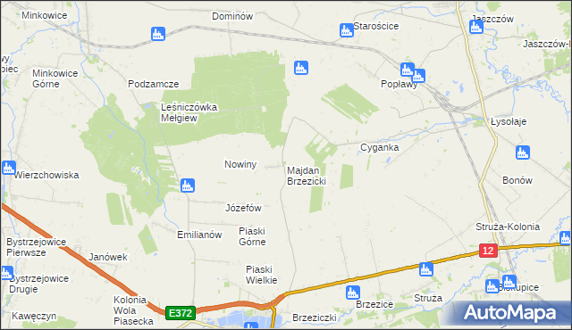 mapa Majdan Brzezicki, Majdan Brzezicki na mapie Targeo