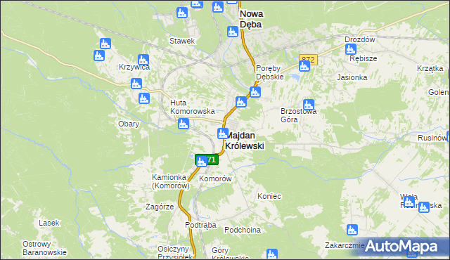 mapa Majdan Królewski, Majdan Królewski na mapie Targeo