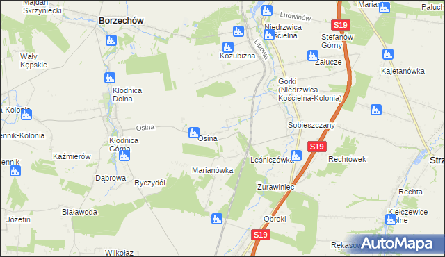mapa Majdan Sobieszczański, Majdan Sobieszczański na mapie Targeo
