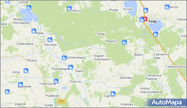 mapa Majdan Sobolewski, Majdan Sobolewski na mapie Targeo