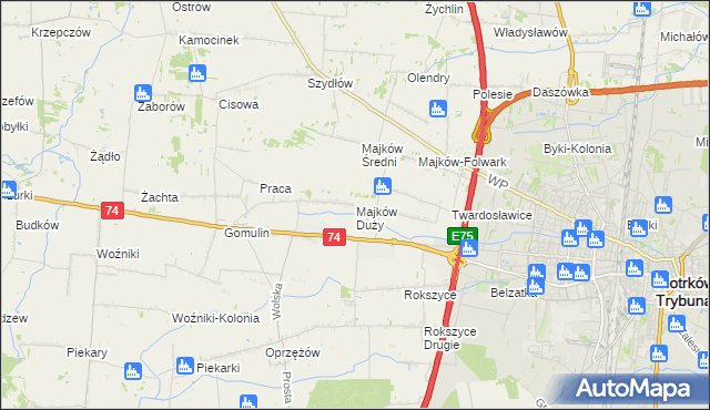 mapa Majków Duży, Majków Duży na mapie Targeo