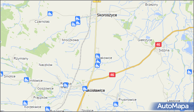 mapa Makowice gmina Skoroszyce, Makowice gmina Skoroszyce na mapie Targeo
