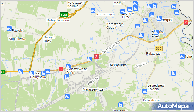 mapa Małaszewicze Małe, Małaszewicze Małe na mapie Targeo