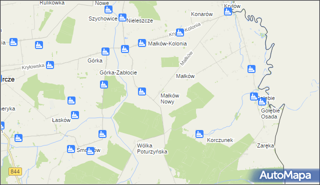 mapa Małków Nowy, Małków Nowy na mapie Targeo