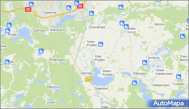 mapa Mały Podleś, Mały Podleś na mapie Targeo
