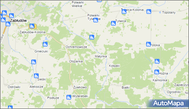 mapa Małynka, Małynka na mapie Targeo