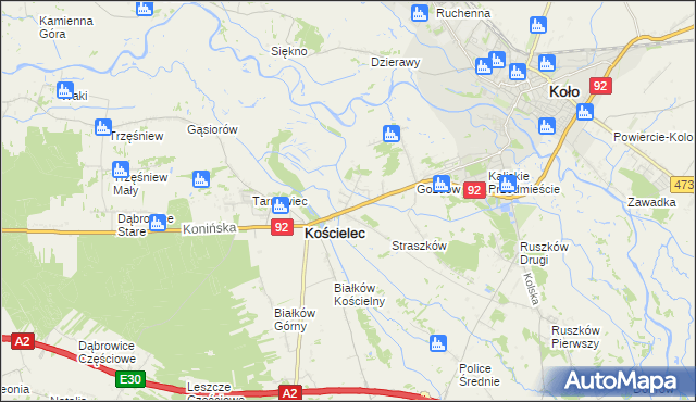mapa Mariampol gmina Kościelec, Mariampol gmina Kościelec na mapie Targeo