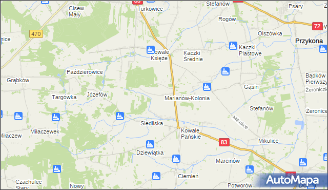 mapa Marianów-Kolonia, Marianów-Kolonia na mapie Targeo