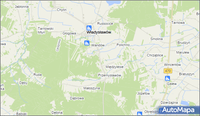 mapa Mariantów gmina Władysławów, Mariantów gmina Władysławów na mapie Targeo