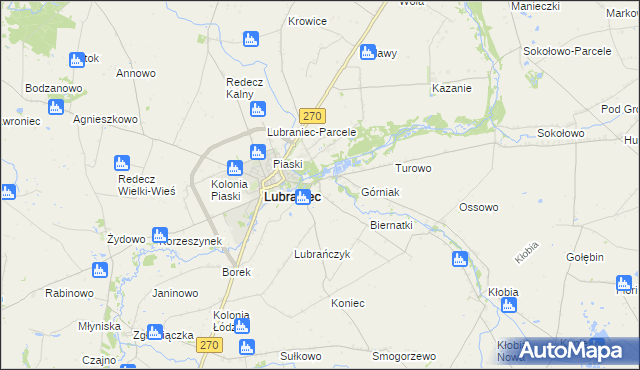 mapa Marysin gmina Lubraniec, Marysin gmina Lubraniec na mapie Targeo
