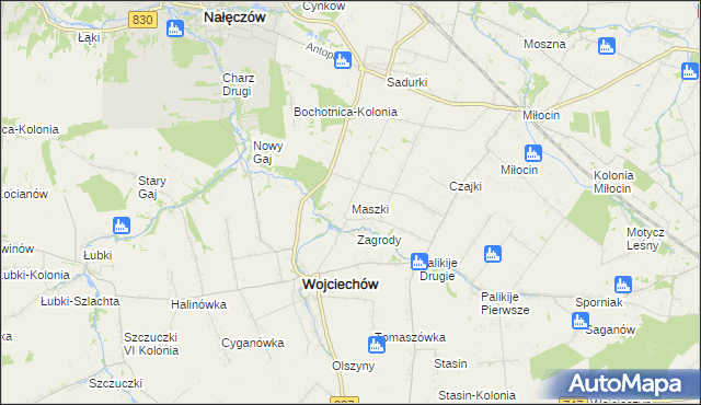 mapa Maszki, Maszki na mapie Targeo