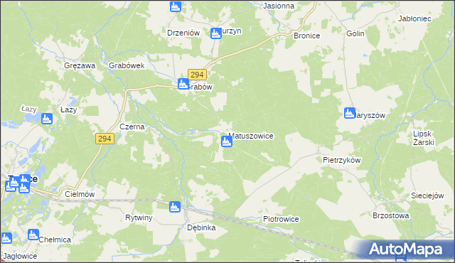 mapa Matuszowice, Matuszowice na mapie Targeo