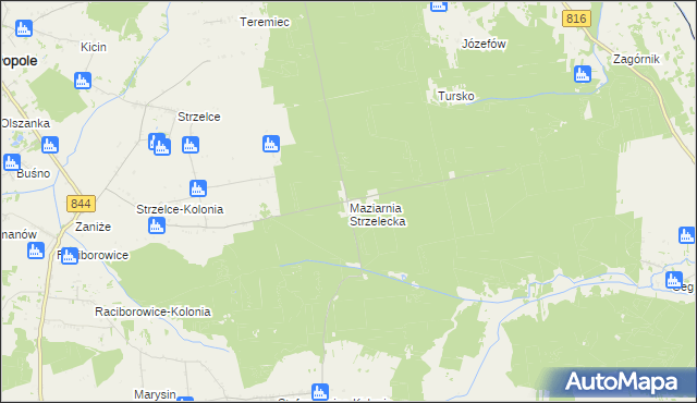 mapa Maziarnia Strzelecka, Maziarnia Strzelecka na mapie Targeo