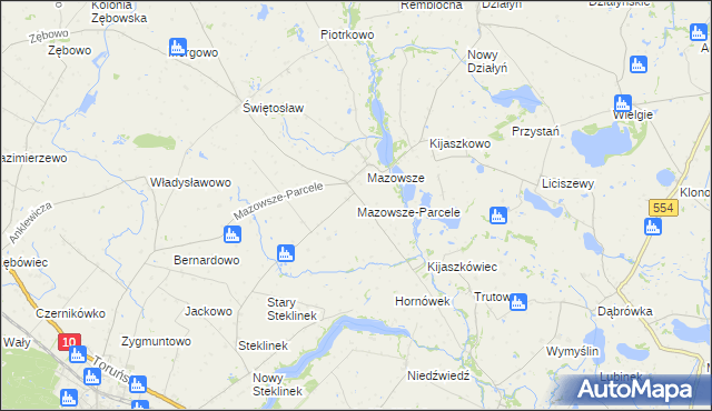 mapa Mazowsze-Parcele, Mazowsze-Parcele na mapie Targeo