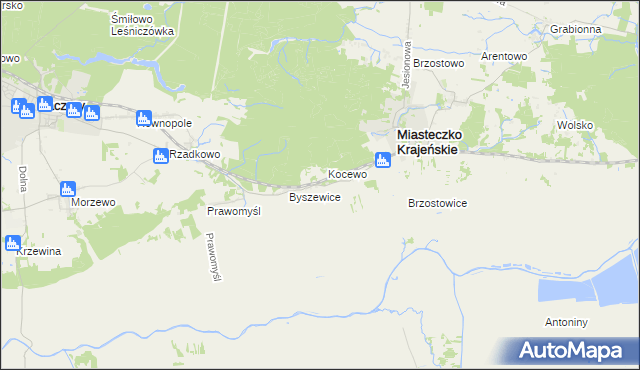 mapa Miasteczko-Huby, Miasteczko-Huby na mapie Targeo