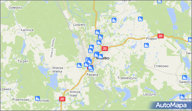 mapa Miastko powiat bytowski, Miastko powiat bytowski na mapie Targeo