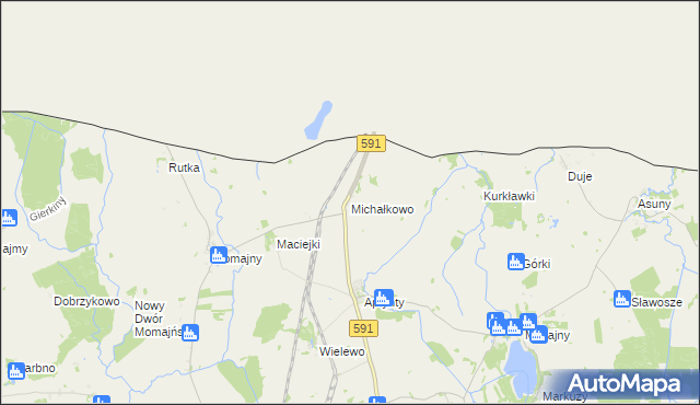 mapa Michałkowo gmina Barciany, Michałkowo gmina Barciany na mapie Targeo