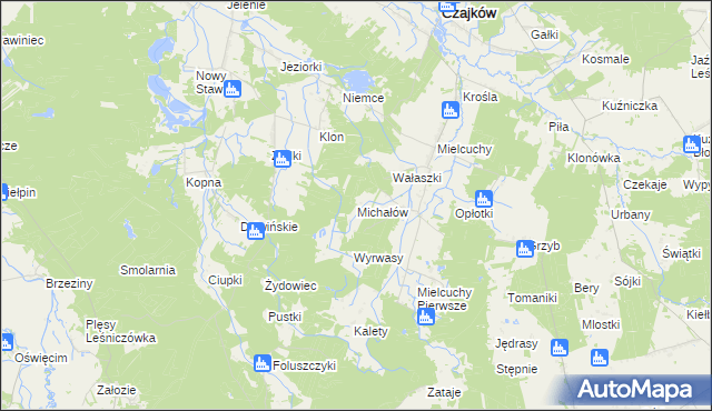 mapa Michałów gmina Czajków, Michałów gmina Czajków na mapie Targeo