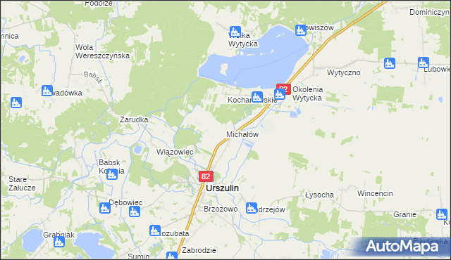 mapa Michałów gmina Urszulin, Michałów gmina Urszulin na mapie Targeo