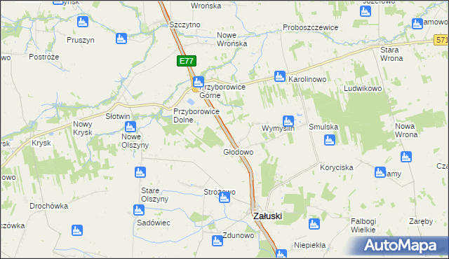 mapa Michałówek gmina Załuski, Michałówek gmina Załuski na mapie Targeo