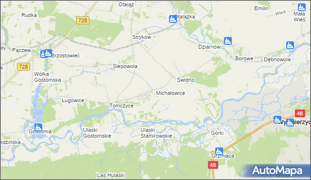 mapa Michałowice gmina Mogielnica, Michałowice gmina Mogielnica na mapie Targeo