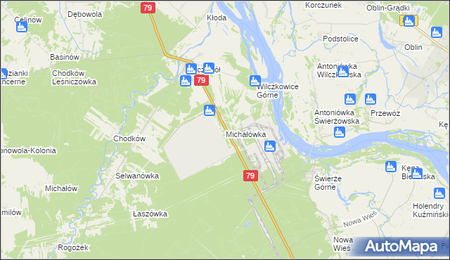 mapa Michałówka gmina Kozienice, Michałówka gmina Kozienice na mapie Targeo