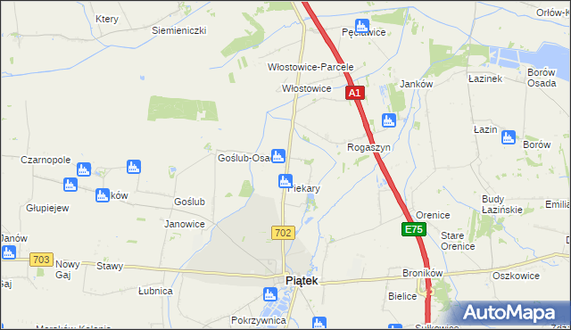 mapa Michałówka gmina Piątek, Michałówka gmina Piątek na mapie Targeo