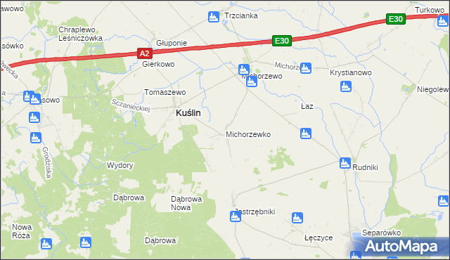 mapa Michorzewko, Michorzewko na mapie Targeo