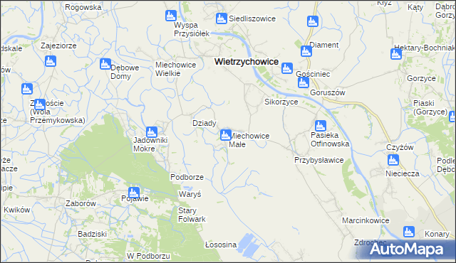 mapa Miechowice Małe, Miechowice Małe na mapie Targeo