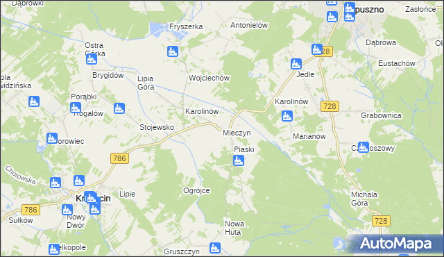 mapa Mieczyn, Mieczyn na mapie Targeo