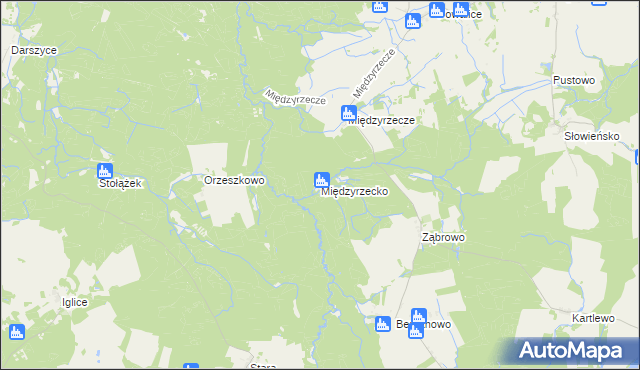 mapa Międzyrzecko, Międzyrzecko na mapie Targeo