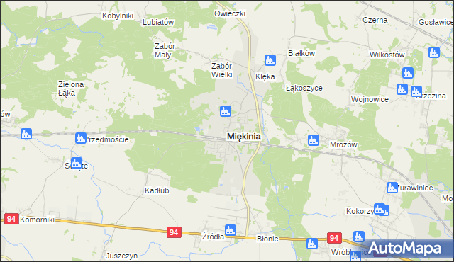 mapa Miękinia powiat średzki, Miękinia powiat średzki na mapie Targeo