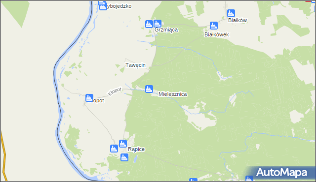 mapa Mielesznica, Mielesznica na mapie Targeo