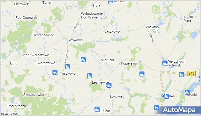 mapa Mierucin gmina Sośno, Mierucin gmina Sośno na mapie Targeo