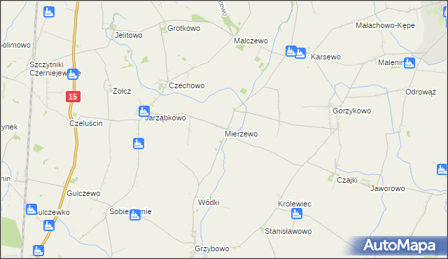 mapa Mierzewo, Mierzewo na mapie Targeo