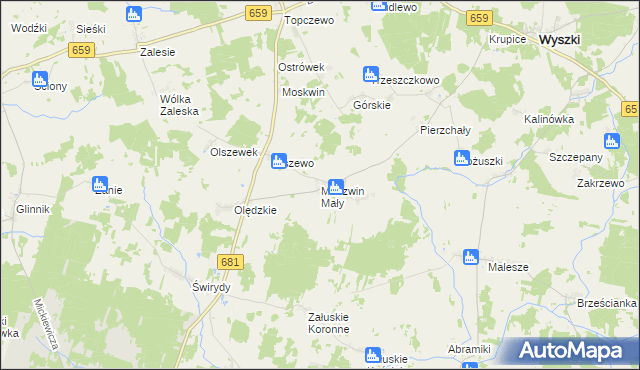 mapa Mierzwin Mały, Mierzwin Mały na mapie Targeo