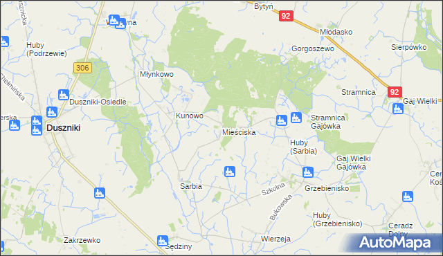 mapa Mieściska, Mieściska na mapie Targeo