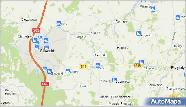 mapa Mieszołki, Mieszołki na mapie Targeo